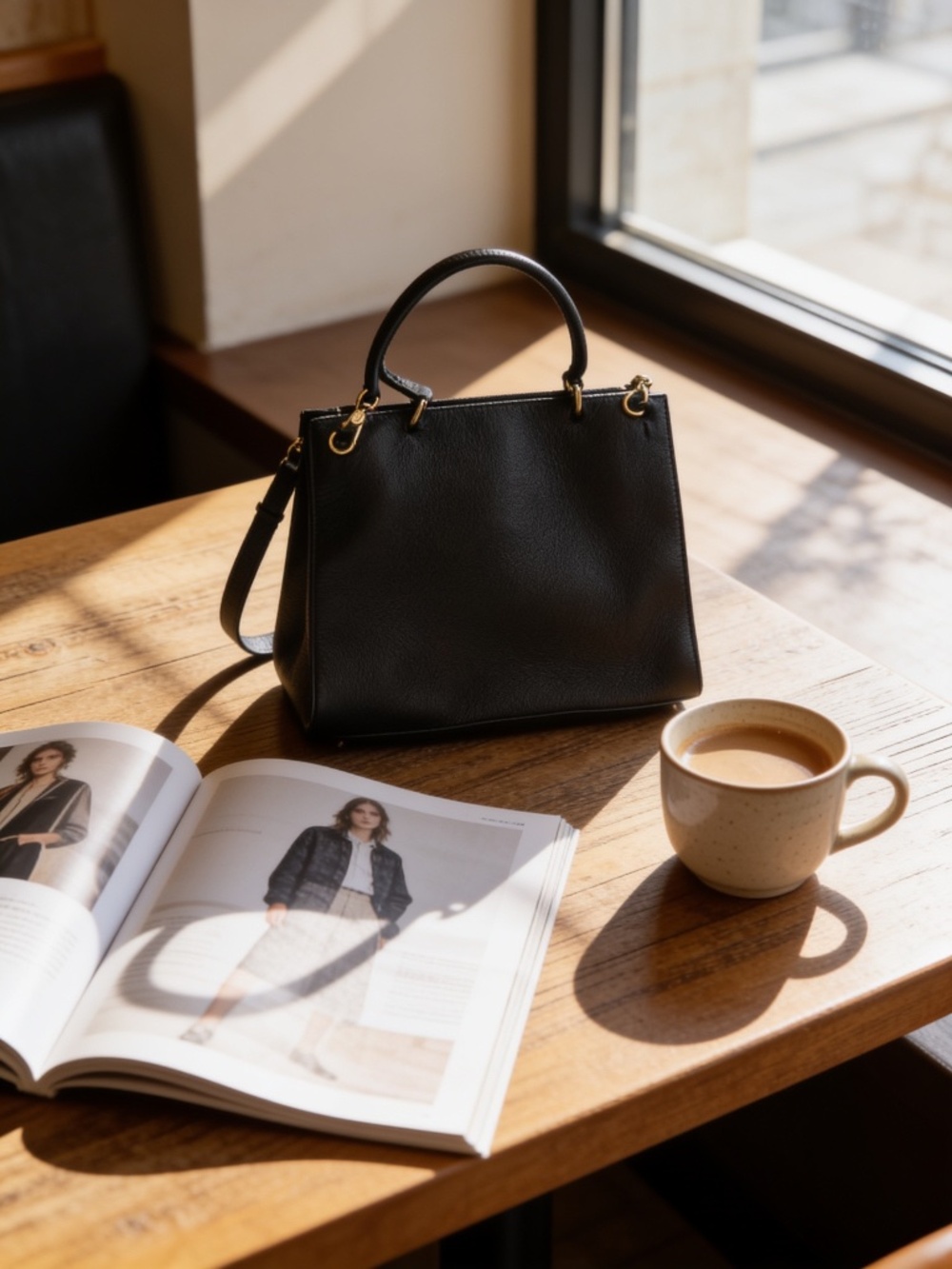 Furla Julia Medium Black Leather Shoulder Bag - Picture 4 of 15